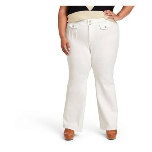 NWT Victor Glemaud x Target High Rise Flare Jeans White - Picture 2 of 3